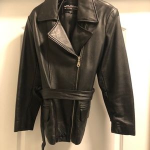 Stylish black leather jacket